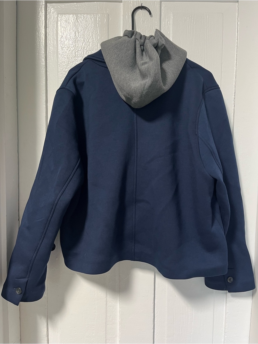Maeve Anthropologie Twofer Hooded Peacoat Jacket Coat Navy Blue Gray XL - Picture 5 of 11